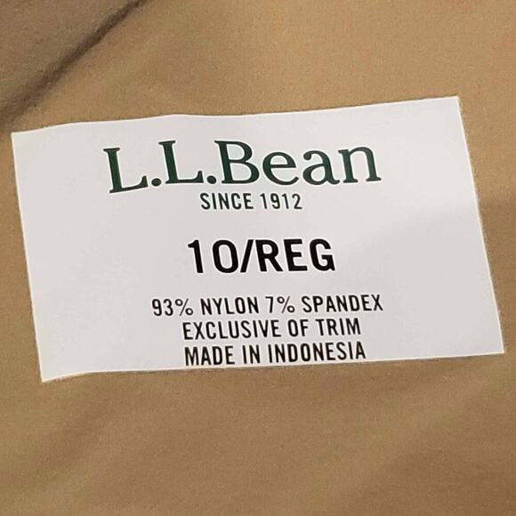 LL Bean Pants Women’s Size 10 Straight Leg Outdoor Hiking Khaki Tan Nylon - Picture 7 of 11